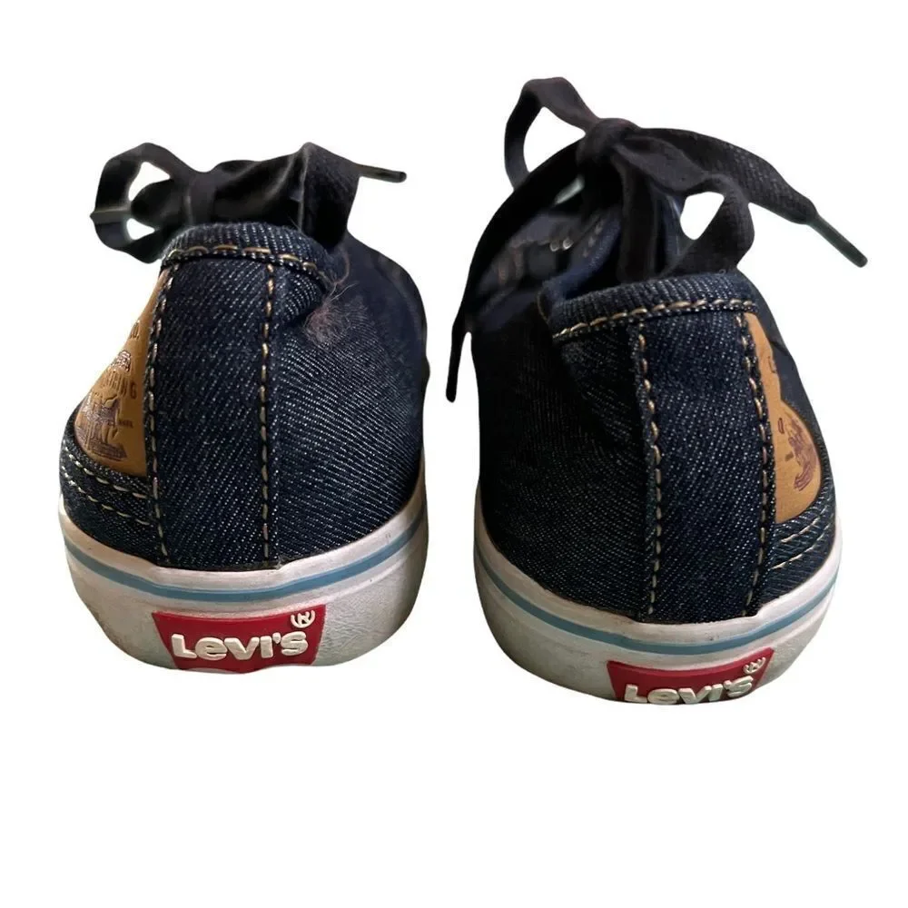 Levi's Youth‎ Size 2 Dark Wash Denim Blue Low Top Casual Sneakers